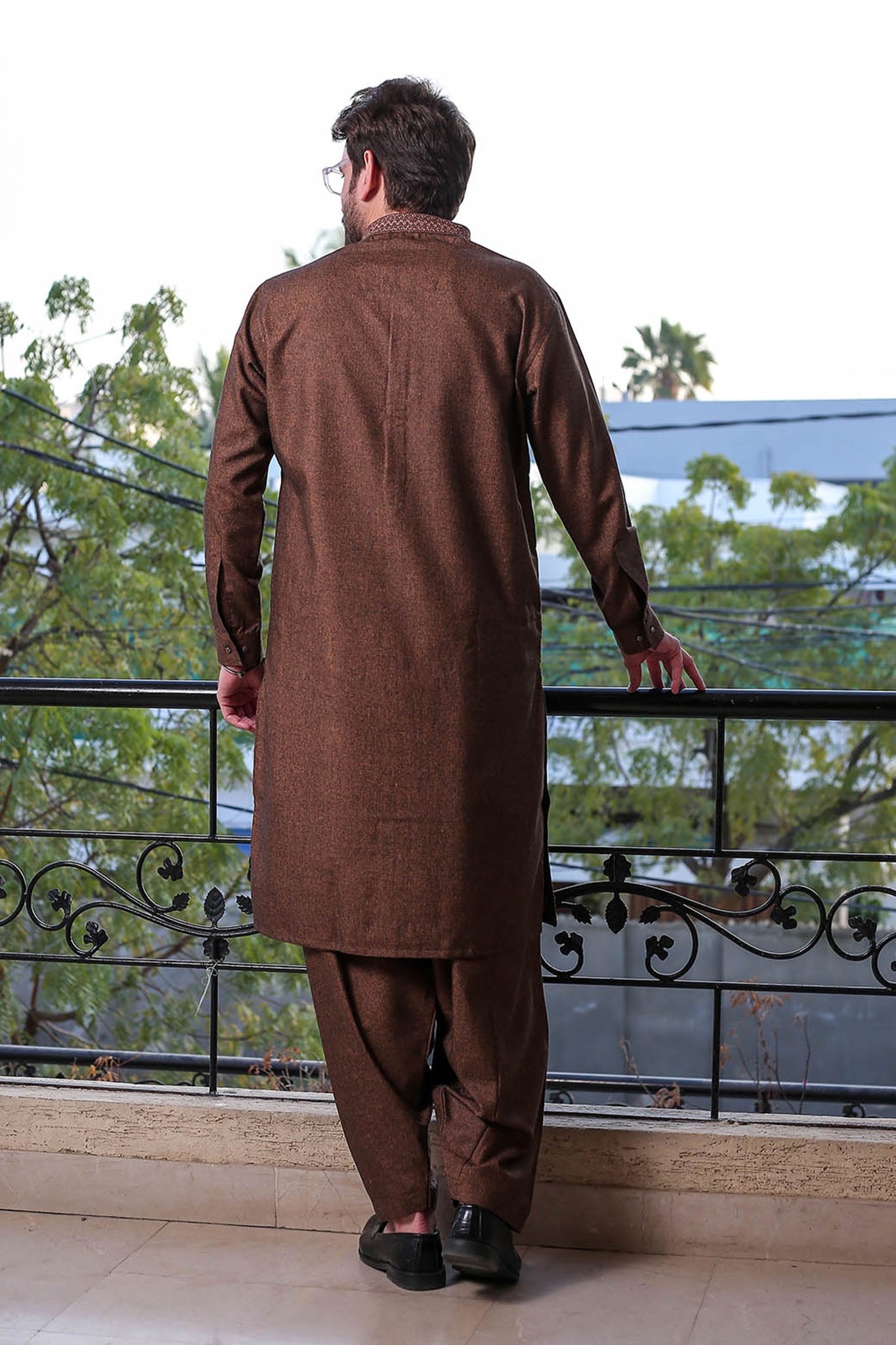 Real Image Mens Kurta Shalwar Winter Collection'2025-D-512 Copper