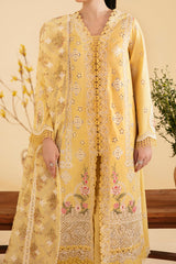 Qlinekari By Qalamkar Unstitched 3 Piece Emb Lawn Suit-SQ-12-Zhian