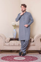 Real Image Mens Kurta Shalwar Winter Collection'2025-D-523 Dark Grey