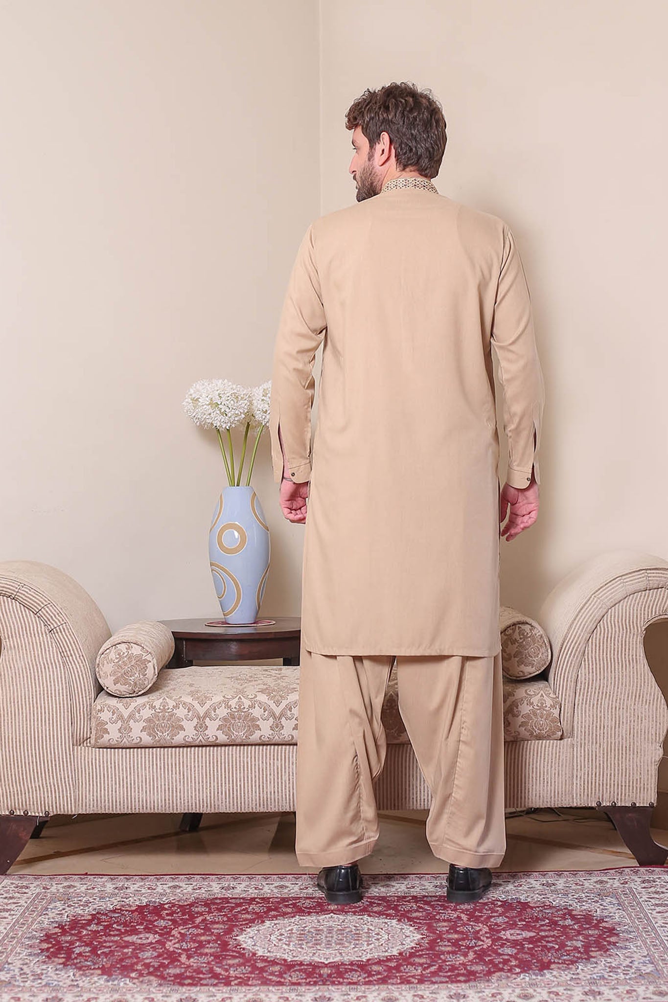 Real Image Mens Kurta Shalwar Winter Collection'2025-D-522 Gold