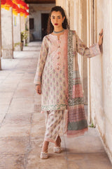 Taneez by Roheenaz Unstitched 3 Piece Block Printed Lawn Suit-RNB-10-A-Vesta