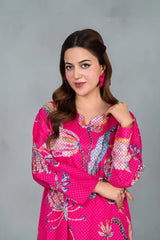 Midway Arts Stitched 2 Piece Digital Printed Poly Lawn Suit-IGM0119-Shocking Pink