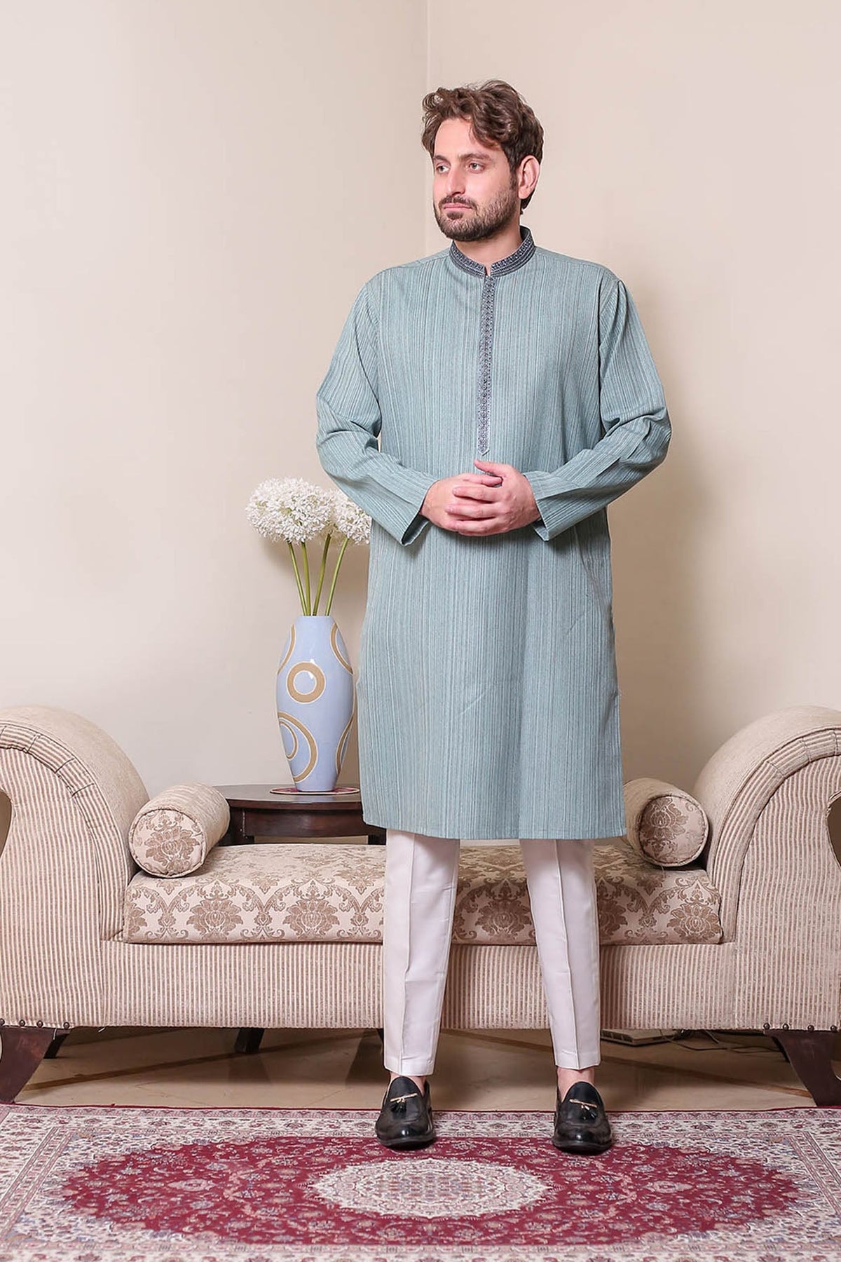 Real Image Mens Kurta Winter Collection-D-455 Grey