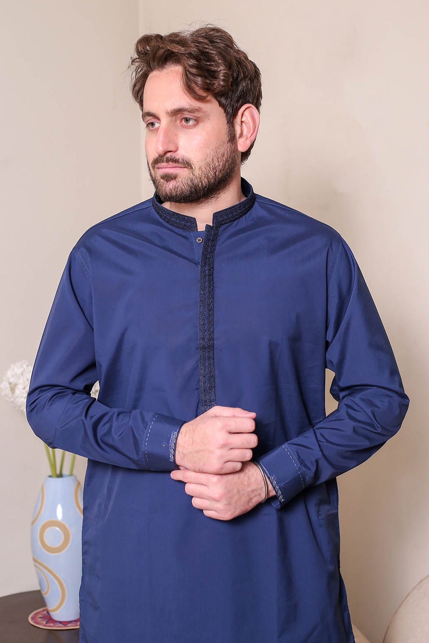 Real Image Mens Kurta Shalwar Winter Collection'2025-D-516 Blue
