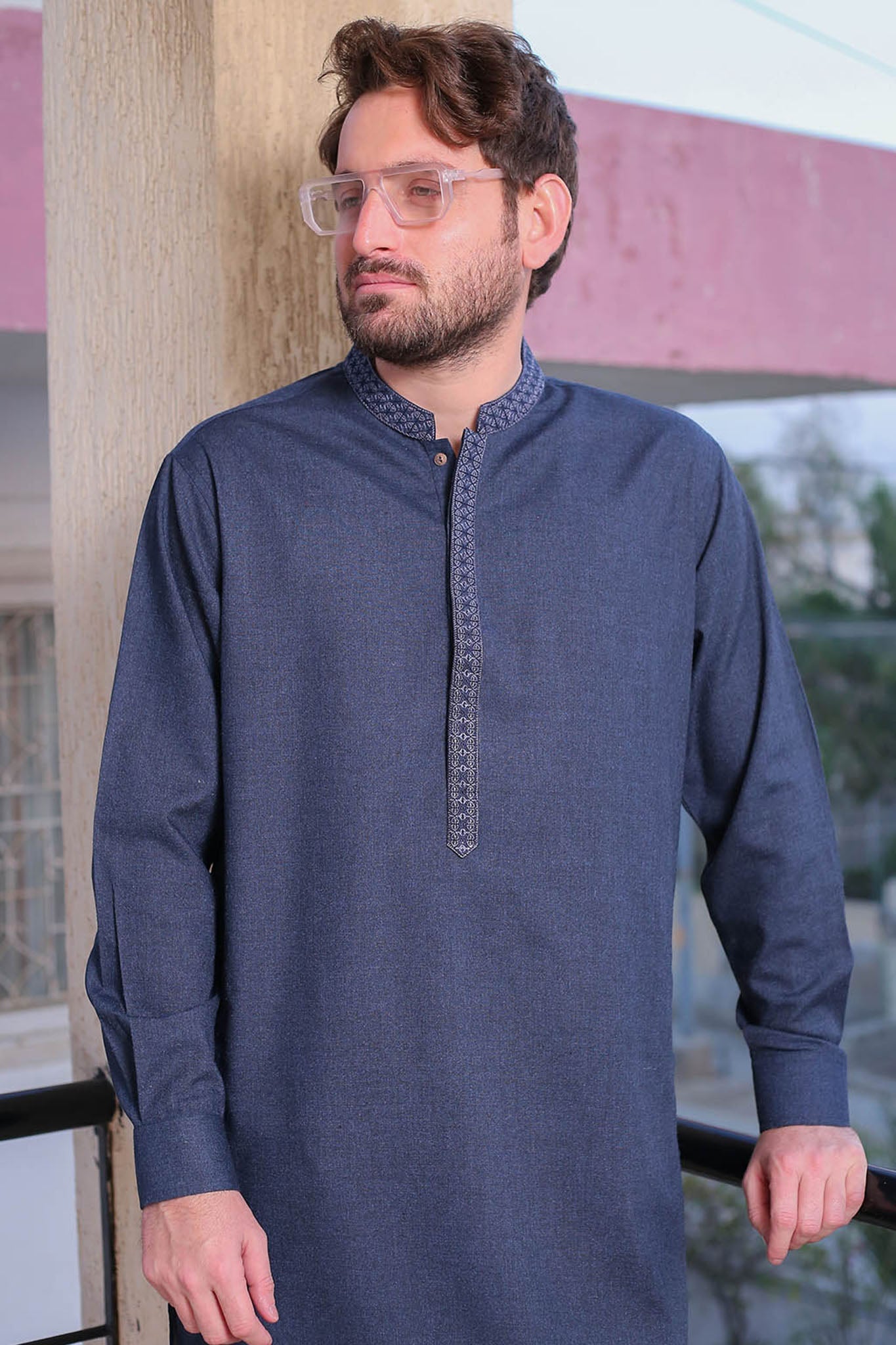 Real Image Mens Kurta Shalwar Winter Collection'2025-D-508 Blue