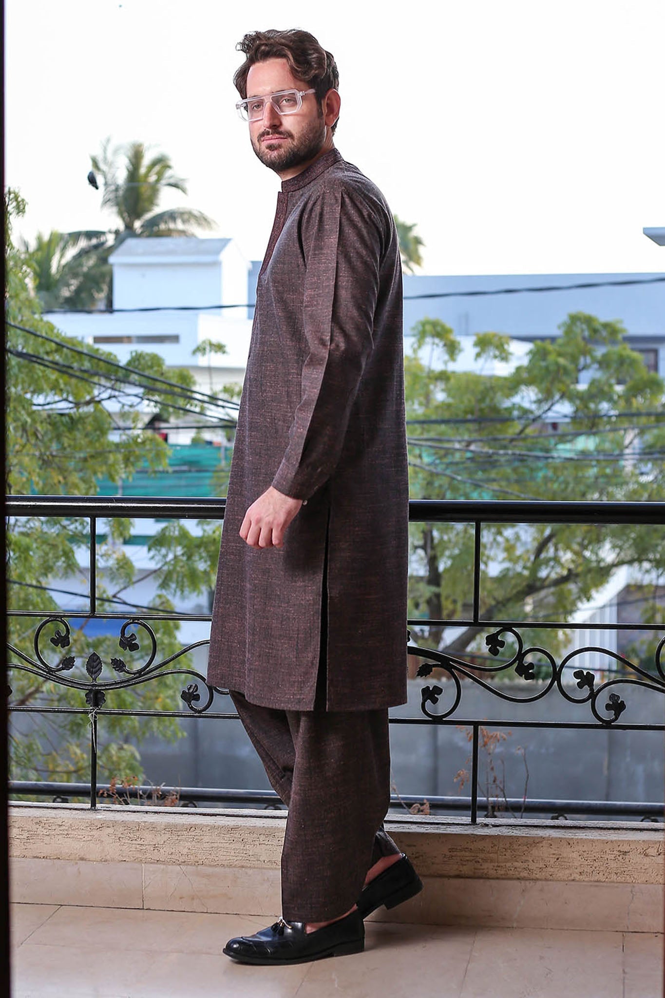 Real Image Mens Kurta Shalwar Winter Collection'2025-D-513 Dark Maroon