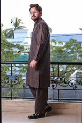Real Image Mens Kurta Shalwar Winter Collection'2025-D-513 Dark Maroon
