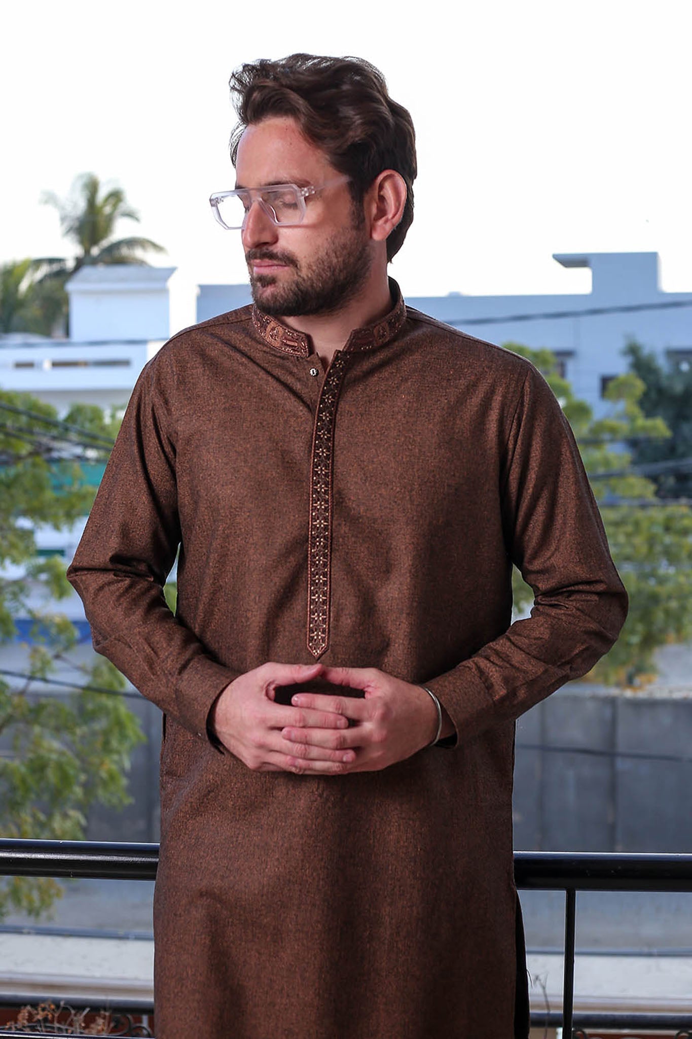 Real Image Mens Kurta Shalwar Winter Collection'2025-D-512 Copper