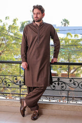 Real Image Mens Kurta Shalwar Winter Collection'2025-D-512 Brown