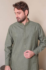 Real Image Mens Kurta Shalwar Winter Collection'2025-D-514 Green