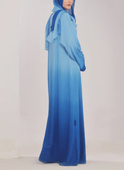 Hijab Ul Hareem Two Tone Blue Gradient Abaya - 0116-PR-1015