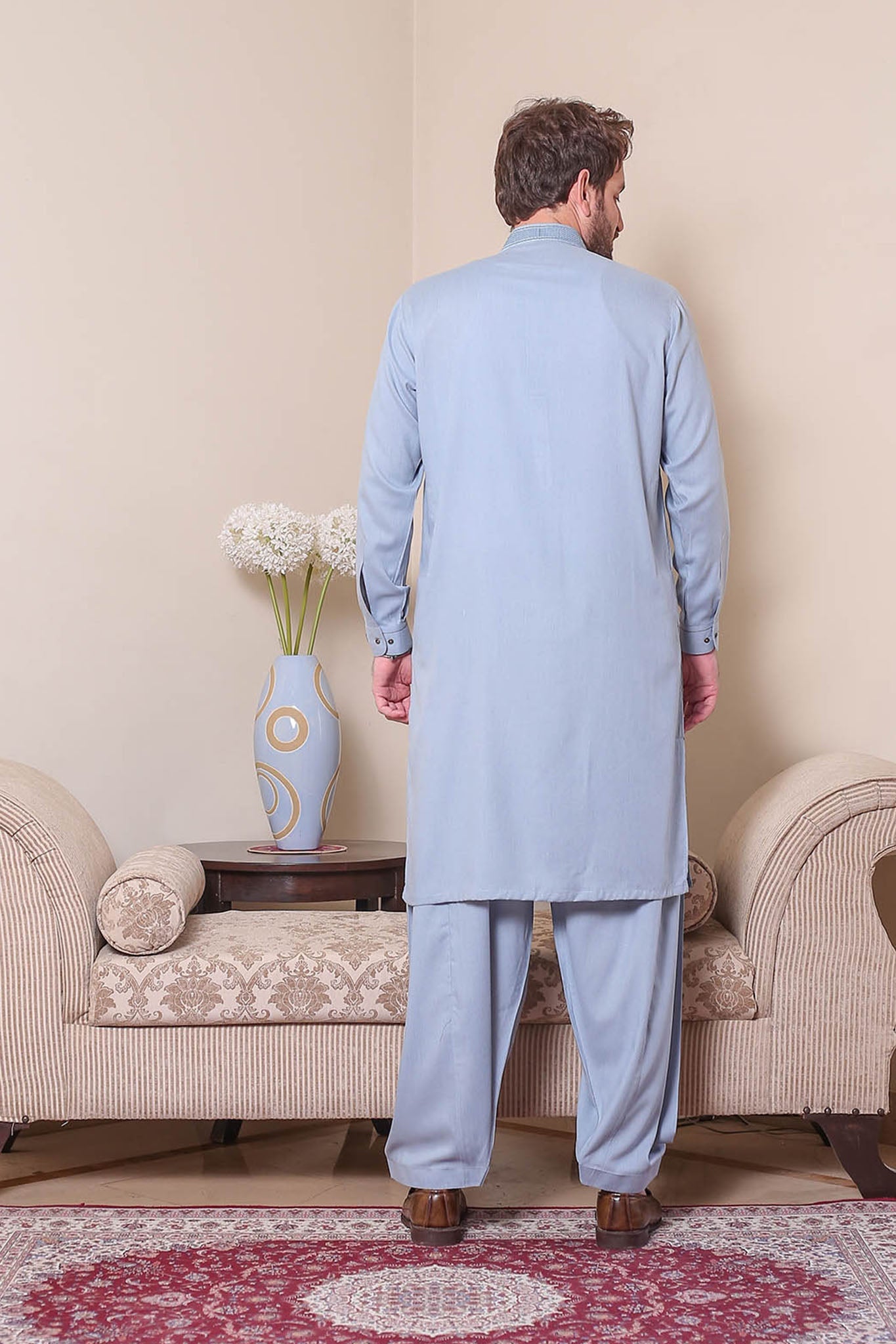 Real Image Mens Kurta Shalwar Winter Collection'2025-D-523 Blue