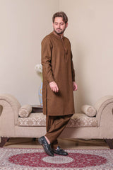 Real Image Mens Kurta Shalwar Winter Collection'2025-D-508 Copper