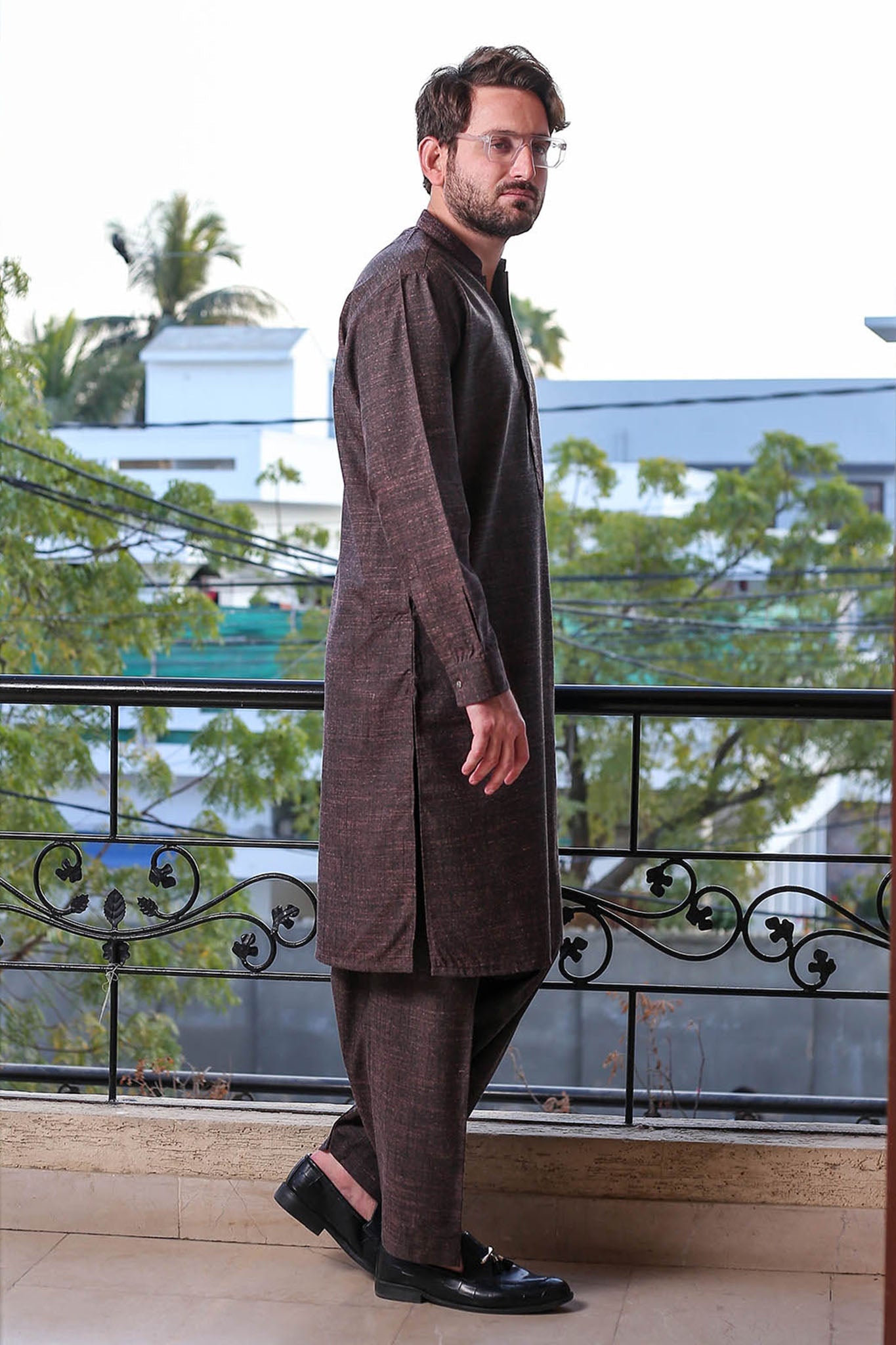 Real Image Mens Kurta Shalwar Winter Collection'2025-D-513 Dark Maroon