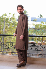 Real Image Mens Kurta Shalwar Winter Collection'2025-D-512 Brown