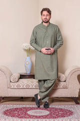Real Image Mens Kurta Shalwar Winter Collection'2025-D-514 Green