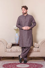 Real Image Mens Kurta Shalwar Winter Collection'2025-D-514 Brown