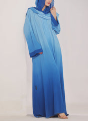Hijab Ul Hareem Two Tone Blue Gradient Abaya - 0116-PR-1015