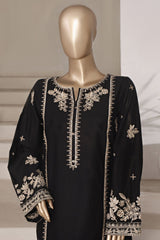Vybe By Sada Bahar Stitched 2 Piece Emb Cotton Suit-MEL-MK52-BLACK