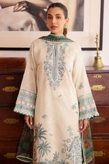 Zaha Unstitched 3 Piece Printed & Emb Lawn Suit-ZL-05-A-Eira