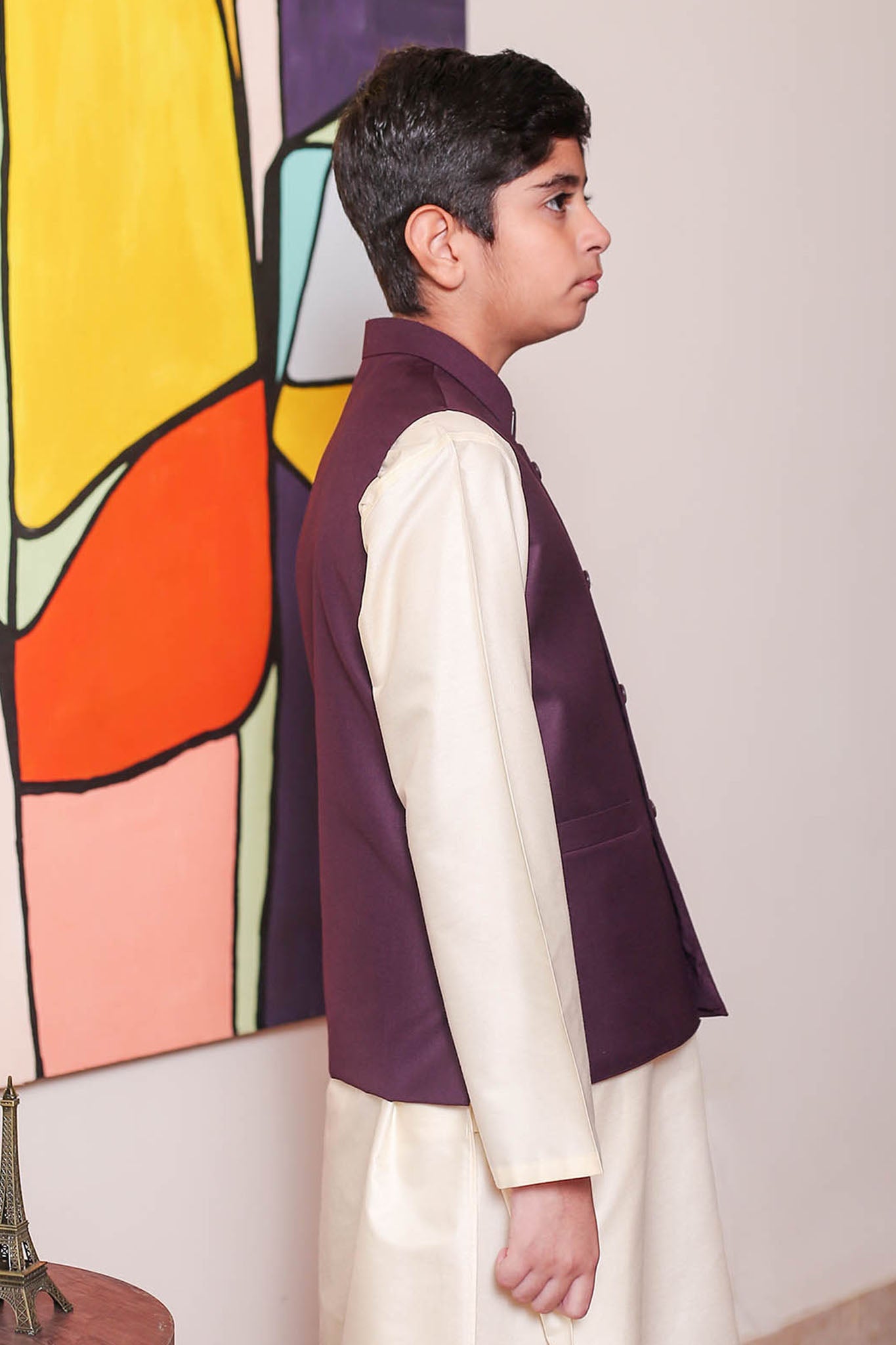 Real Image Kids Waist Coat Collection'2025-OKW-038 Smart Fit Magenta