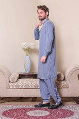 Real Image Mens Kurta Shalwar Winter Collection'2025-D-522 Blue