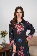 Midway Arts Stitched 2 Piece Digital Printed Poly Lawn Suit-IGM0119-Black