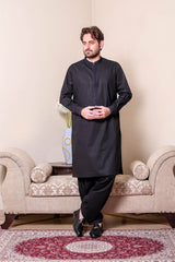 Real Image Mens Kurta Shalwar Winter Collection'2025-D-516 Black