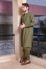 Real Image Mens Kurta Shalwar Winter Collection'2025-D-508 Green