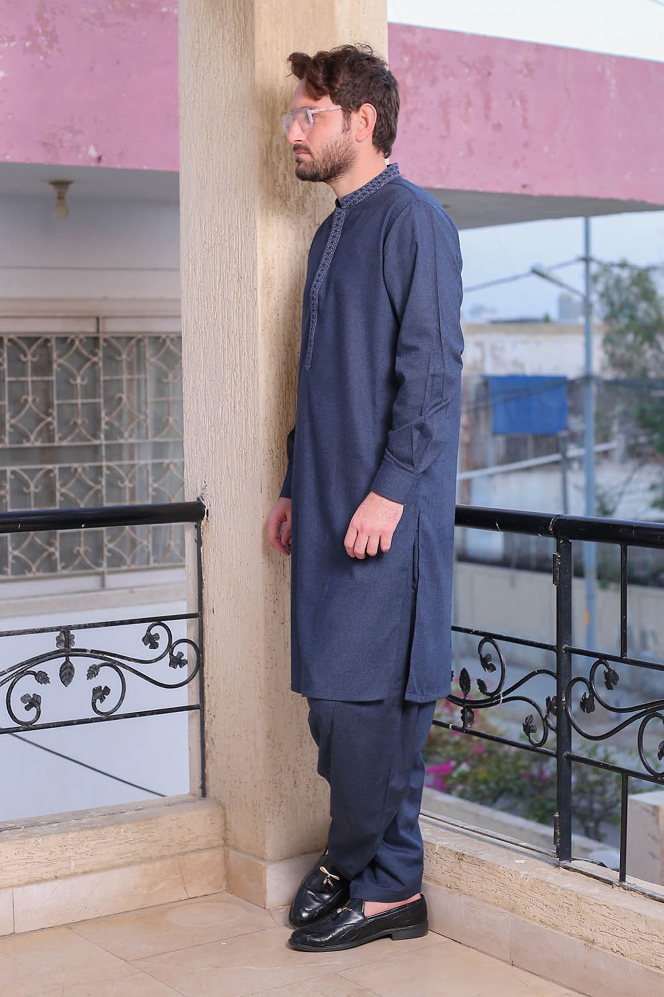 Real Image Mens Kurta Shalwar Winter Collection'2025-D-508 Blue