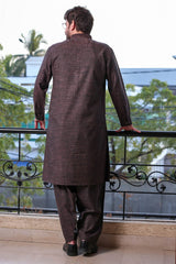 Real Image Mens Kurta Shalwar Winter Collection'2025-D-513 Dark Maroon