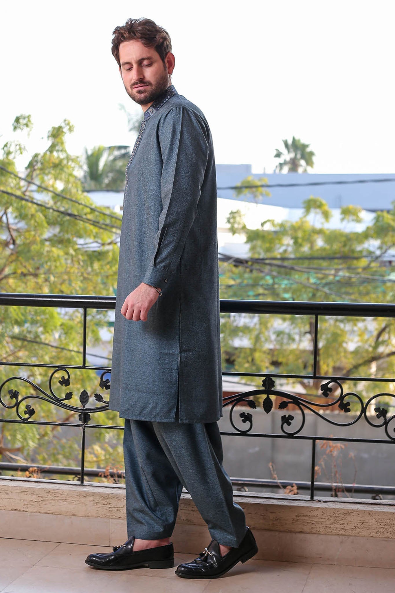 Real Image Mens Kurta Shalwar Winter Collection'2025-D-512 Blue