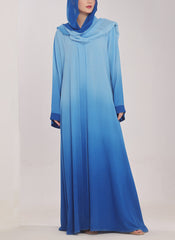 Hijab Ul Hareem Two Tone Blue Gradient Abaya - 0116-PR-1015