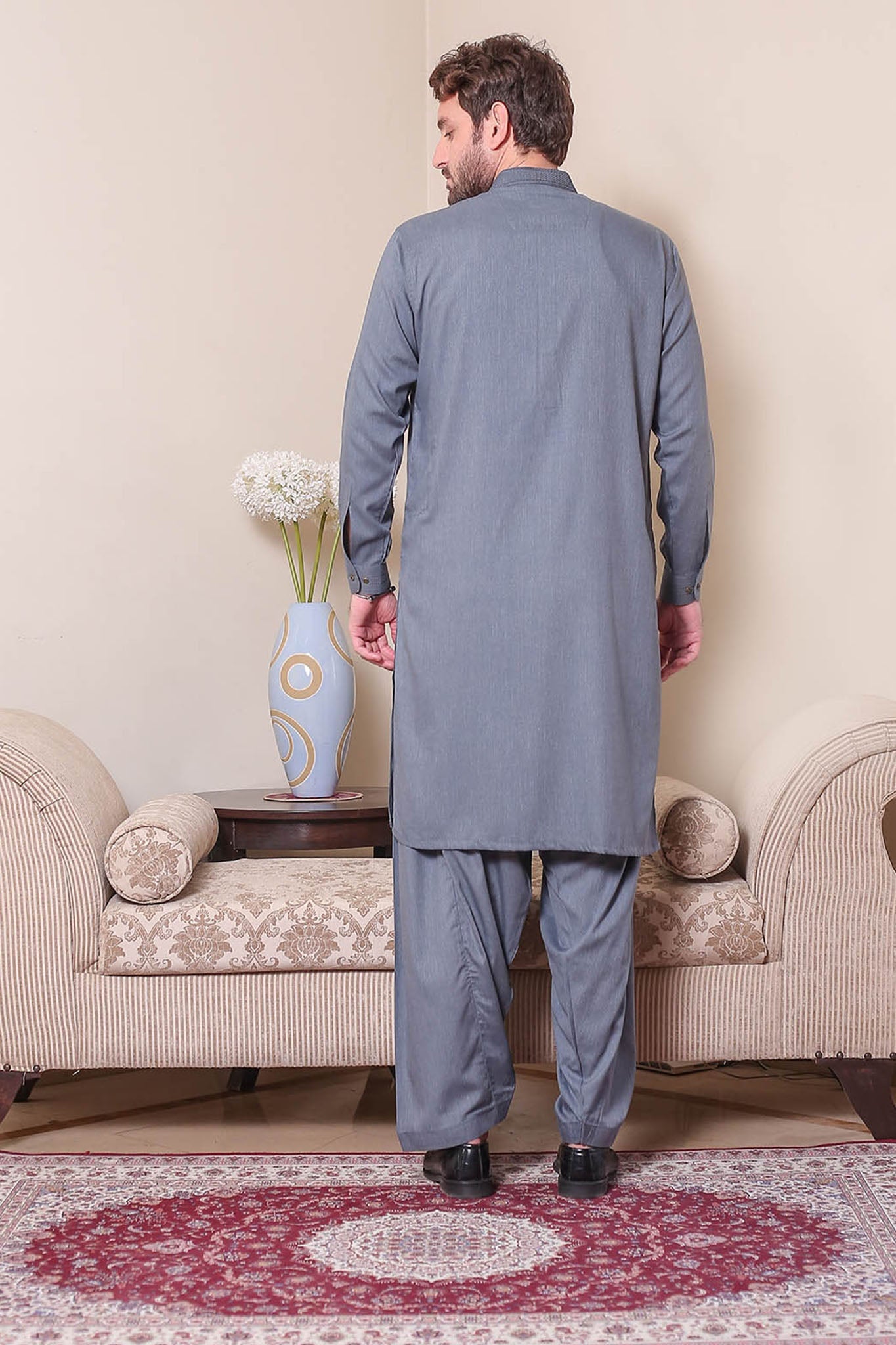 Real Image Mens Kurta Shalwar Winter Collection'2025-D-523 Dark Grey
