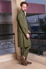 Real Image Mens Kurta Shalwar Winter Collection'2025-D-508 Green