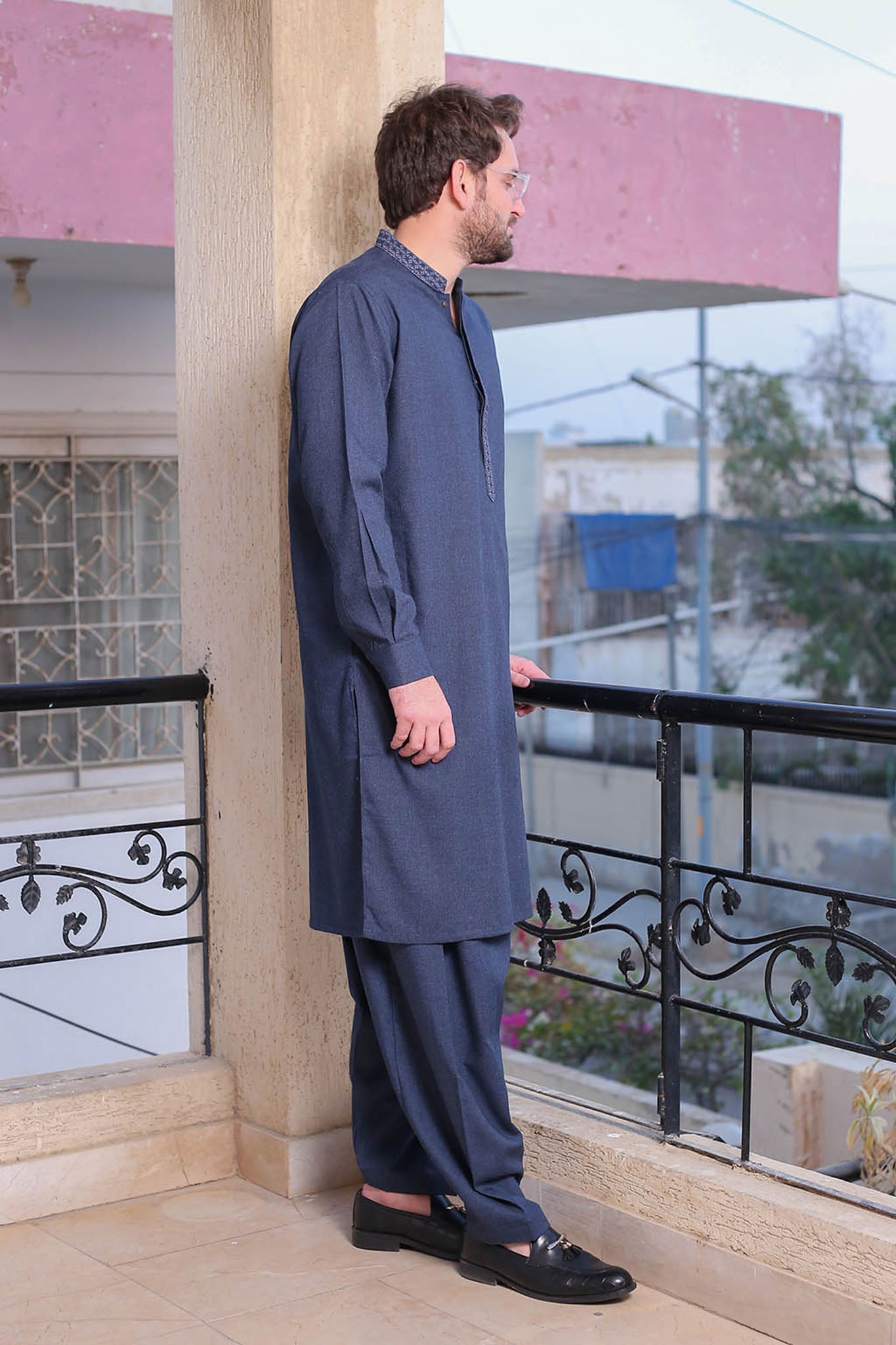 Real Image Mens Kurta Shalwar Winter Collection'2025-D-508 Blue