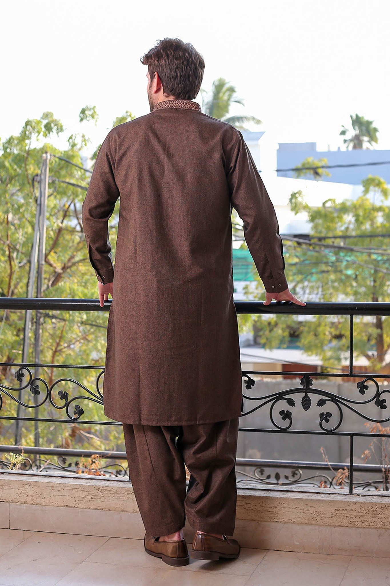 Real Image Mens Kurta Shalwar Winter Collection'2025-D-512 Brown