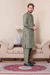 Real Image Mens Kurta Shalwar Winter Collection'2025-D-514 Green