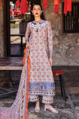 Taneez by Roheenaz Unstitched 3 Piece Block Printed Lawn Suit-RNB-09-A-Neda