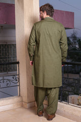 Real Image Mens Kurta Shalwar Winter Collection'2025-D-508 Green