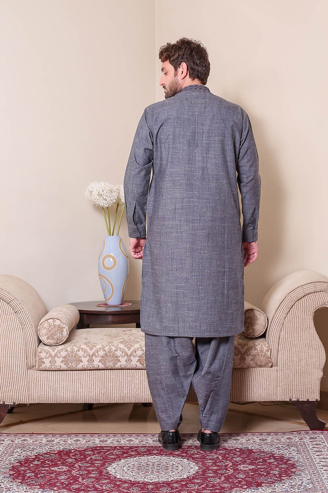 Real Image Mens Kurta Shalwar Winter Collection'2025-D-514 Grey