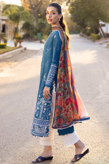 Zaha Unstitched 3 Piece Printed & Emb Lawn Suit-ZL-05-B-Eira