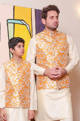 Real Image Kids Waist Coat Collection'2025-OKW-046 Smart Fit Yellow