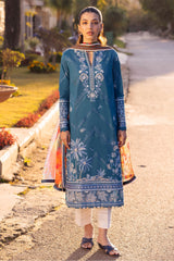 Zaha Unstitched 3 Piece Printed & Emb Lawn Suit-ZL-05-B-Eira
