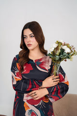 Midway Arts Stitched 2 Piece Digital Printed Poly Lawn Suit-IGM0119-Navy Blue