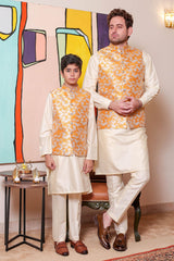 Real Image Kids Waist Coat Collection'2025-OKW-046 Smart Fit Yellow