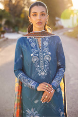 Zaha Unstitched 3 Piece Printed & Emb Lawn Suit-ZL-05-B-Eira