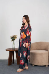 Midway Arts Stitched 2 Piece Digital Printed Poly Lawn Suit-IGM0119-Navy Blue