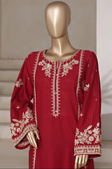Vybe By Sada Bahar Stitched 2 Piece Emb Cotton Suit-MEL-MK52-MAHROON
