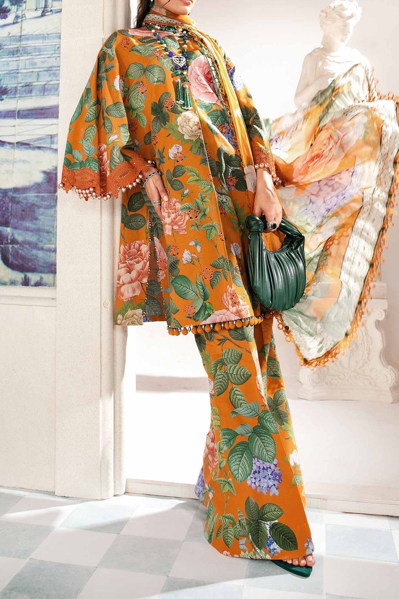 M Prints By Maria B Unstitched 3 Piece Luxury Emb Lawn Eid 2 Edit Collection'2024-MPT-2210-B